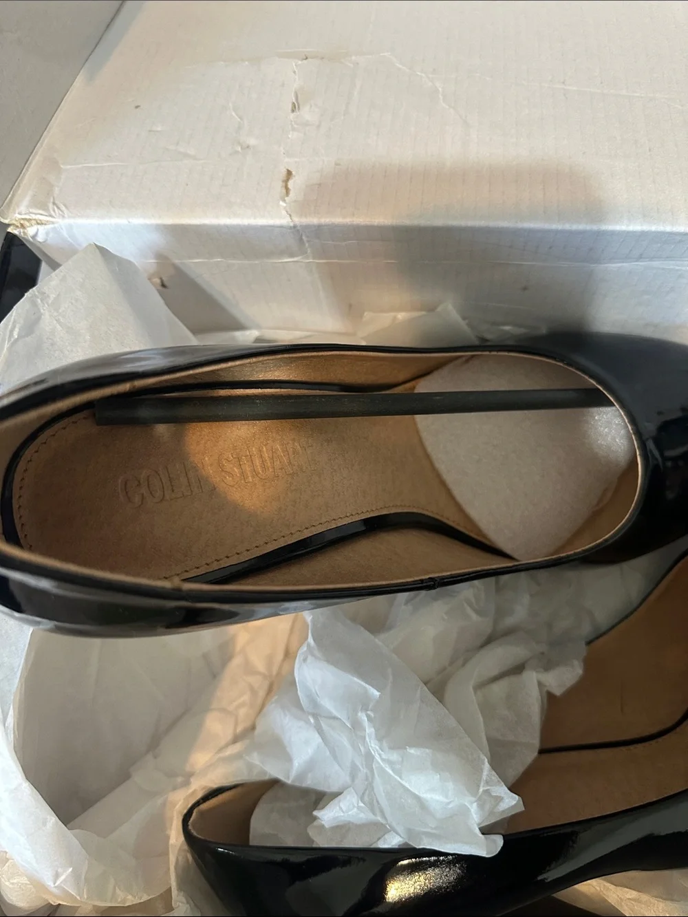 Colin Stuart Black Patent Platform Stiletto Pumps